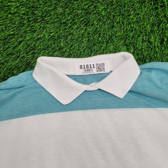 Vintage 80s MOD Stripes Polo Shirt Womens 2XL 24x22 Cropped - Picture 8 of 10